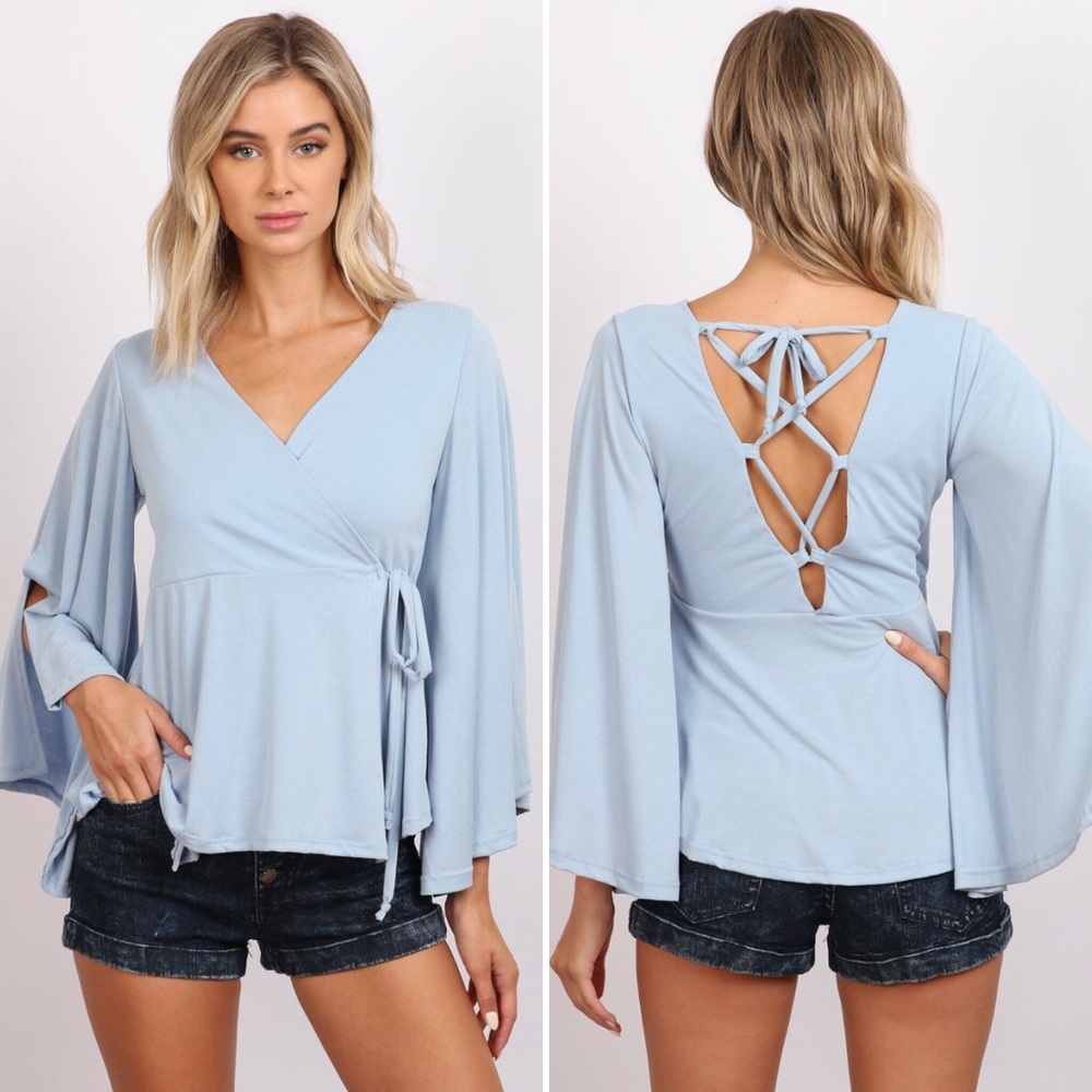 Front Wrap Long Sleeve Top